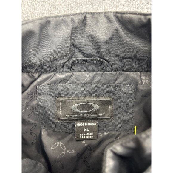 Oakley Insulated Jacket Men's XL Black Nylon Full Zip Mock Neck Pockets Bomber - Picture 2 of 10